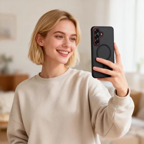 Tech-Protect MagCam MagSafe, Samsung Galaxy S26, červenočierny