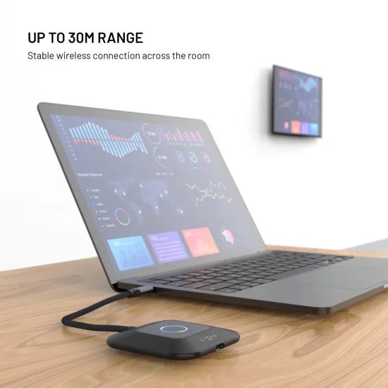 Vezeték nélküli HDMI adapter FIXED AirLink, 100W, PD 3.0, fekete