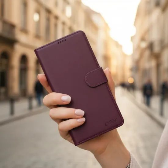 Tech-Protect Samsung Galaxy A27 5G Hoesje - Bookcase met Standaard & Kaarthouder - Wijnrood