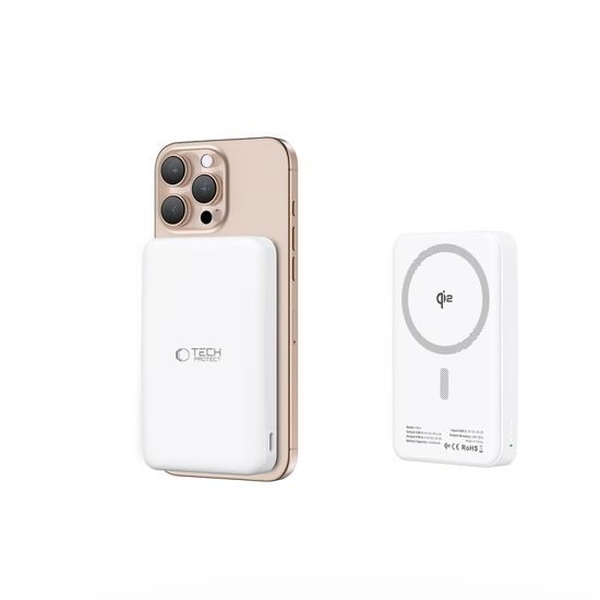 Tech-Protect PB24 LifeMag Qi2 Powerbank με MagSafe, 10000 mAh, λευκό