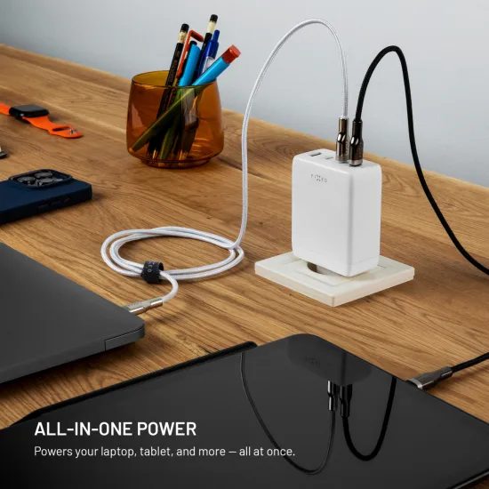 FIXED GaN hálózati töltő, 3x USB-C + USB, PD 3.0, 120W, fehér