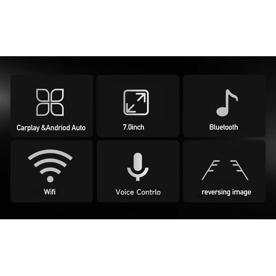 7" CarPlay zaslon za auto s bežičnim CarPlay i Android Auto, 2K autokamerom i stražnjom kamerom