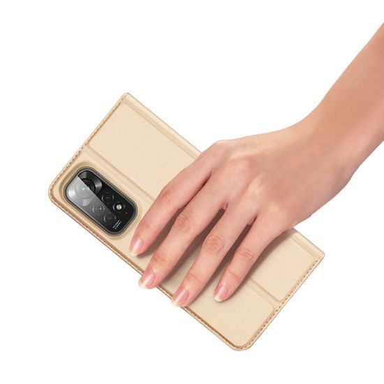 Dux Ducis Skin Pro, husă tip carte, Xiaomi Redmi Note 11 / Note 11S, aurie