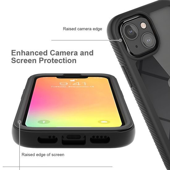 Techsuit Defense360 Pro + Ochranná fólia, iPhone 13, čierny