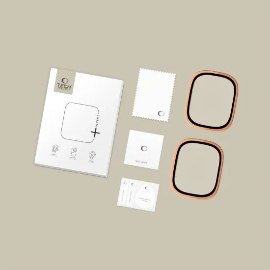 Tech-Protect Glass Ring, Apple Watch Ultra 1 / 2 / 3 (49 mm) πορτοκαλί, 2 τεμάχια