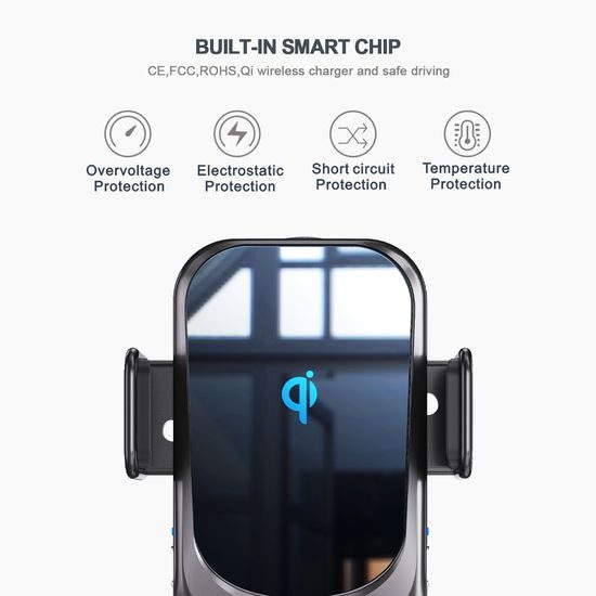 Βάση τηλεφώνου αυτοκινήτου για ταμπλό και αεραγωγό με ασύρματη φόρτιση, 15W, Qi, C15