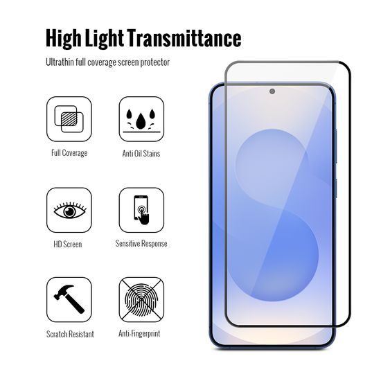 JP 5D Combo pack, Sada 2 5D tvrzených skel a 2 sklíček na fotoaparát, Samsung Galaxy S26 Plus