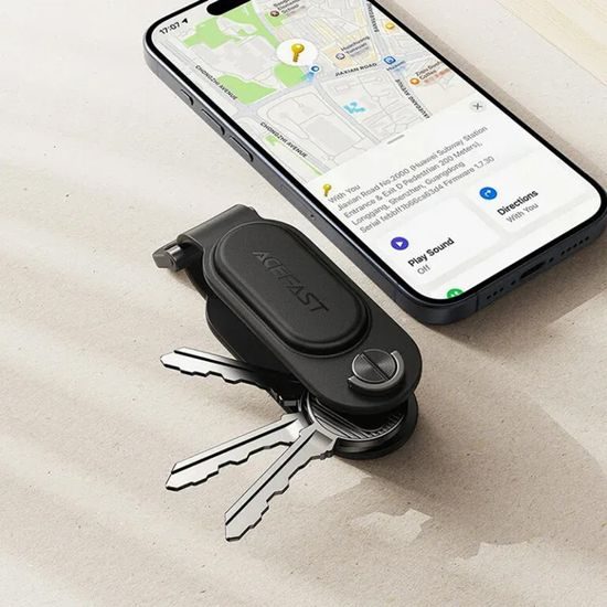 Acefast Sleutelvinder Tracker (S4) - met Apple Find My - Zwart