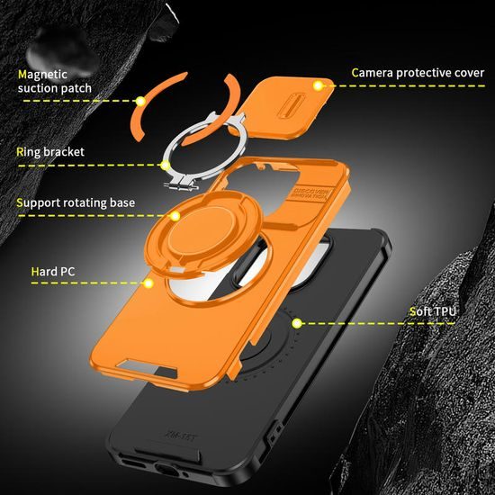 Θήκη Camslide Stand, Xiaomi 15T, πορτοκαλί