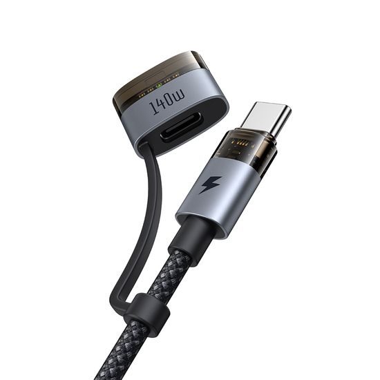 Mcdodo 2-in-1 laidas USB-C – USB-C + MagSafe 3, 240 W, LED indikatorius, 2 m – juoda
