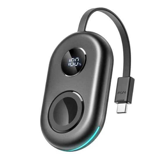 Joyroom JR-W09 3W Ασύρματο Power Bank με καλώδιο USB-C, μαύρο