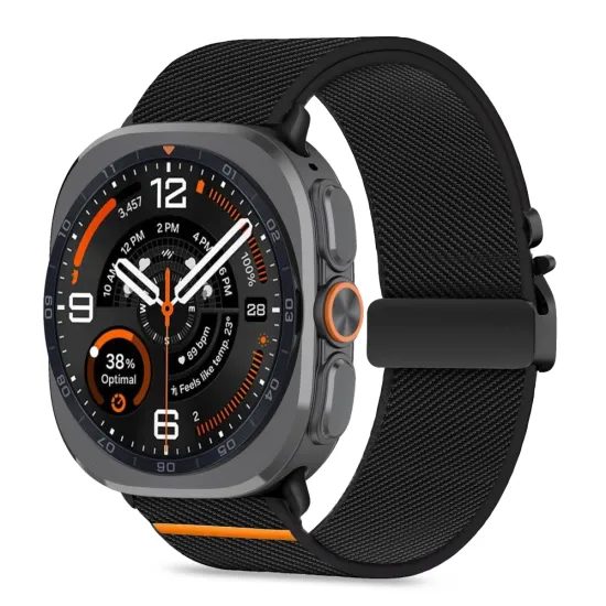 Pasek Tech-Protect Nylon Clasp, Samsung Galaxy Watch Ultra 1 / 2 2024-2026 (47 mm), czarny
