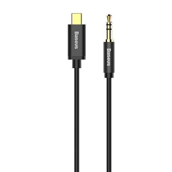 Baseus Yiven Audio kábel USB-C - Mini jack 3,5 mm, 1,2 m, čierny