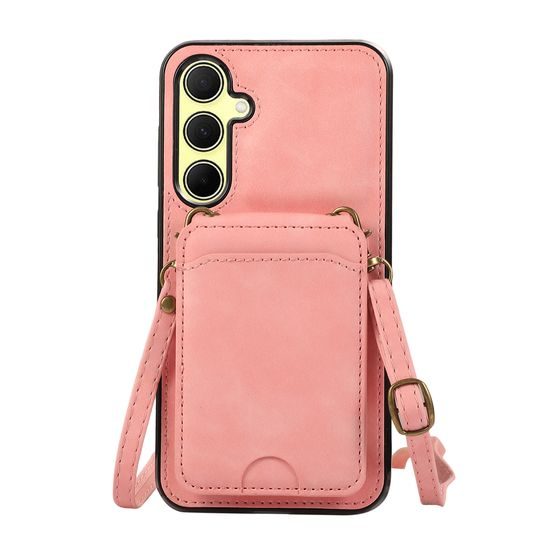 Θήκη Crossbody, Samsung Galaxy A55, ροζ