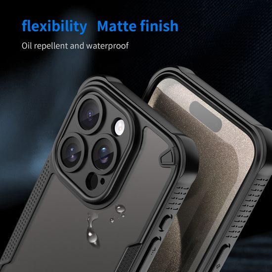 ArmorShield Hybrid Case, iPhone 15 Pro, μαύρο