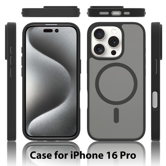 iPhone 16 Pro ümbris – JP MagFit Colour MagSafe N52 magnetiga – must