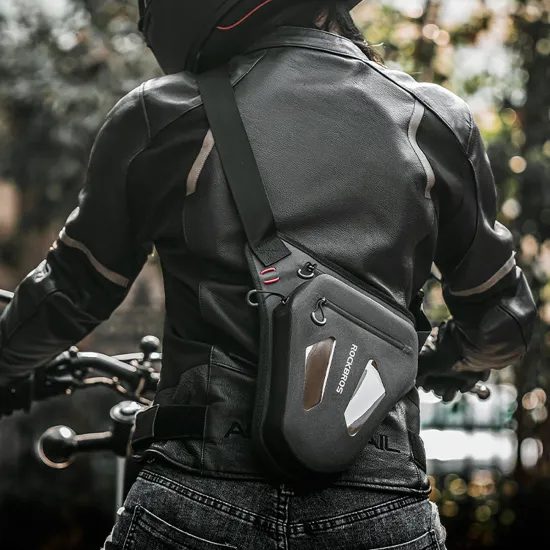 Rockbros Мото чанта за крак, бедро, кръст, рамо, черна