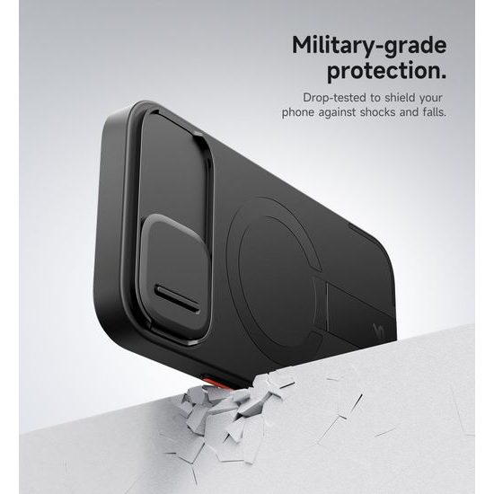 Suritch MagSafe Kickstand Camprotector θήκη iPhone 15, μαύρη