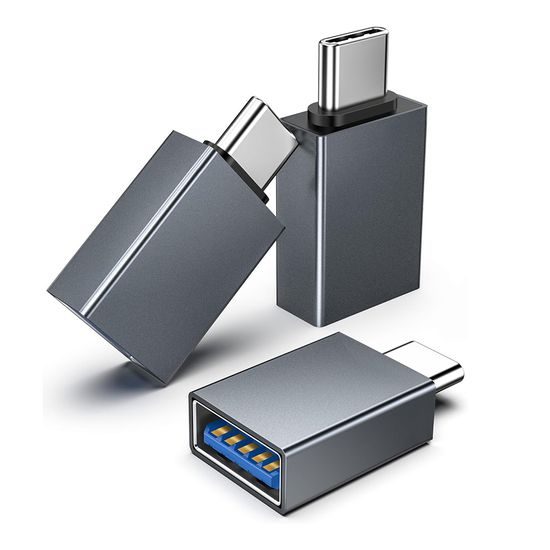 Techsuit Premium OTG adaptér SlateVolt (A8) USB - USB-C, sivý
