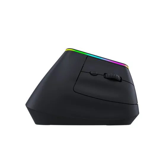Wozinsky WMG-1164 Kabellose Ergonomische Gaming Maus für PC und Laptop - Vertikale Funkmaus mit 2.4 GHz und Bluetooth 5.0 - 3600 DPI - RGB Beleuchtung - Schwarz