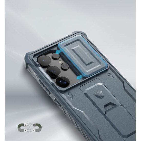 Dexnor 360 Kickstand Camprotector Θήκη Samsung Galaxy S25 Ultra, μπλε