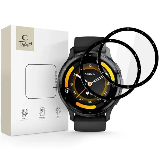 Tech-Protect Glass Flex+, Garmin Venu 3, negru, 2 bucăți