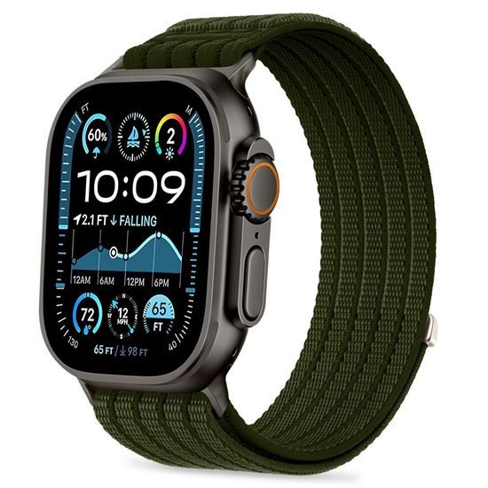 Apple Watch 8 / 9 / 10 / 11 / 12 / SE / Ultra (44 / 45 / 46 / 49 mm) nailoninis sportinis dirželis – Tech-Protect Nylon Sport – žalia