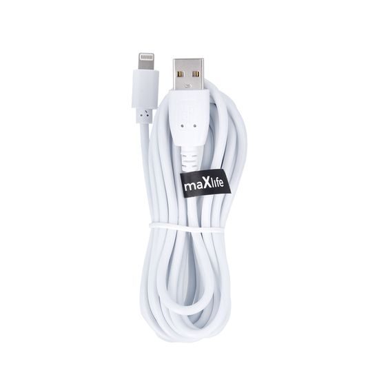 Maxlife kabel USB - Lightning, 2A, 3m, bel