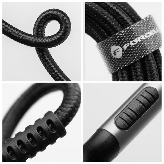 Καλώδιο Forcell F-Energy USB A - Lightning, 2,4A, 12W, 0,5 m, μαύρο