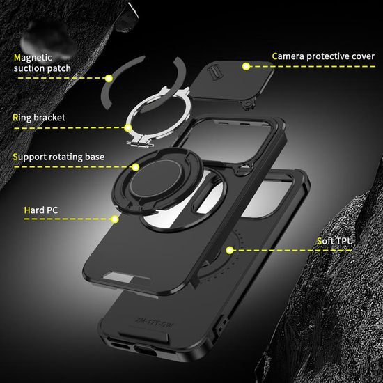 Camslide Stand obal, Xiaomi 17T, černý