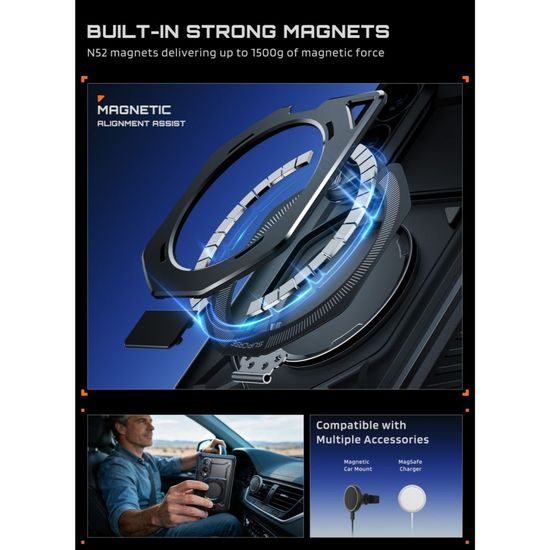 Supcase UB Grip Mag MagSafe Privacy, Samsung Galaxy Z Fold 8, čierny