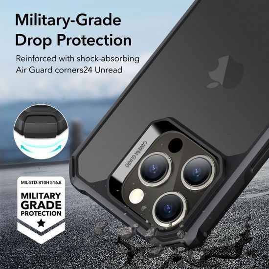 ESR Air Armor obal, iPhone 15 Pro, čierny