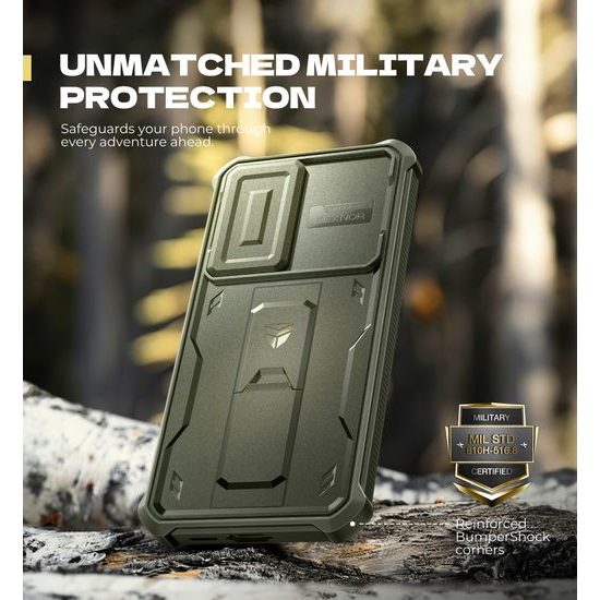 Dexnor 360 Kickstand Camprotector θήκη Samsung Galaxy S25 FE, πράσινη