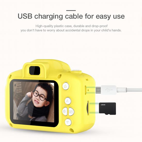 Ψηφιακή φωτογραφική μηχανή X2 για παιδιά, κίτρινη