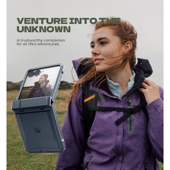 Samsung Galaxy Z Flip 8 aizsargvāciņš – Dexnor 360 Kickstand – zils