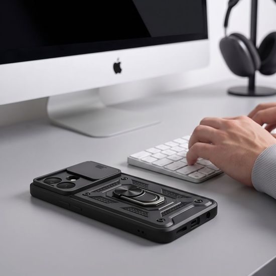 Tech-Protect CamShield Pro Schutzhülle für Xiaomi Redmi Note 17 Pro 5G - Hybrid Case mit Kameraschutz und 360° Ring - Schwarz