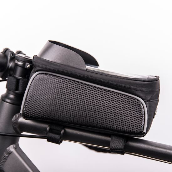 Vodotěsná taška na kolo s krytým držákem telefonu, Model02, černá