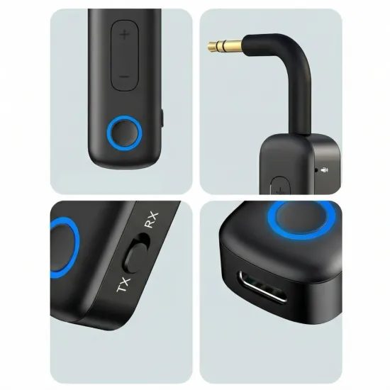 Tech-Protect UltraBoost AU02 Bluetooth 5.4 AUX audio adapteris – juoda