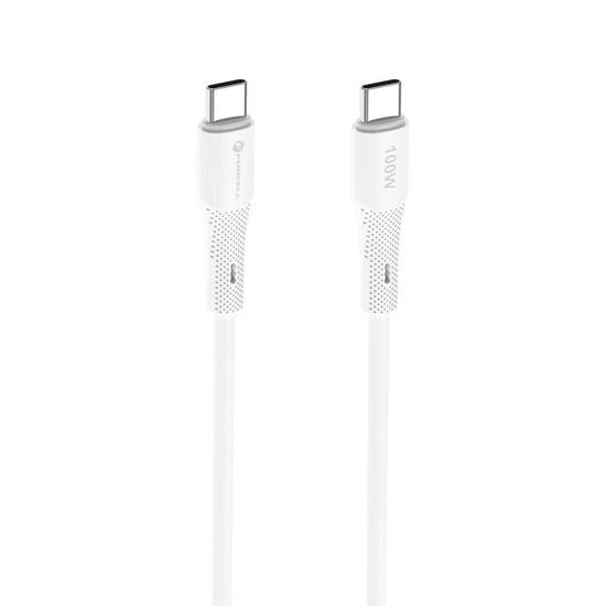 Καλώδιο Forcell F-Energy USB-C - USB-C, QC4.0, PD, 5A, 100W, 1 m, λευκό