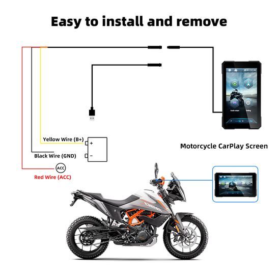 5" motocyklový displej s bezdrôtovým Apple CarPlay a Android Auto