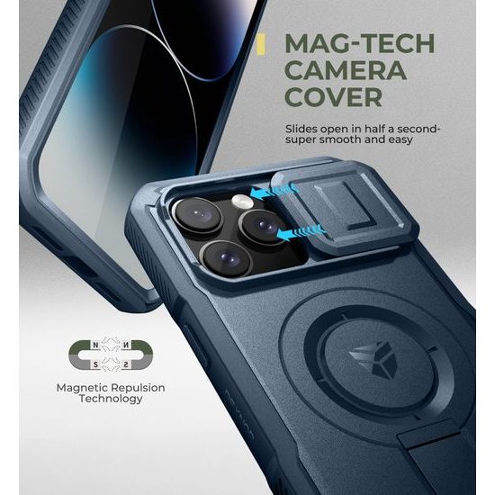 Θήκη Dexnor MagSafe 360 Kickstand Camprotector για iPhone 14 Pro Max, μπλε