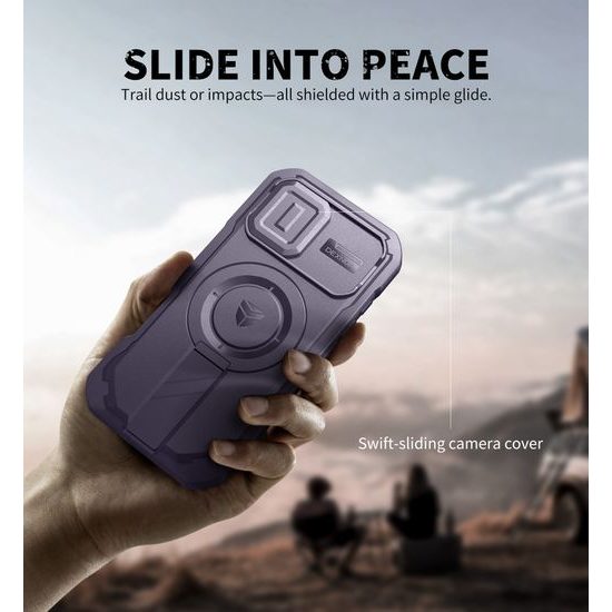 Husă Dexnor MagSafe Kickstand Camprotector iPhone 17, violet