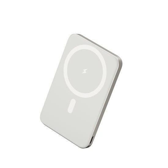 UltraThin MagSafe Power Bank 5000 mAh, PD20W + 15W ασύρματα, ασημί-γκρι
