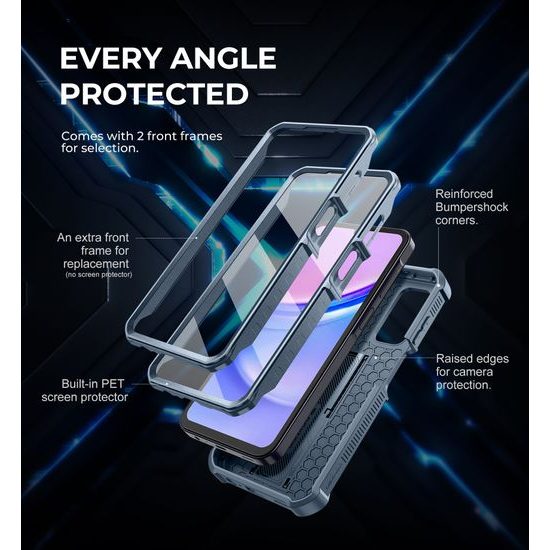 Husă Dexnor 360 Kickstand Camprotector Samsung Galaxy A24, albastru