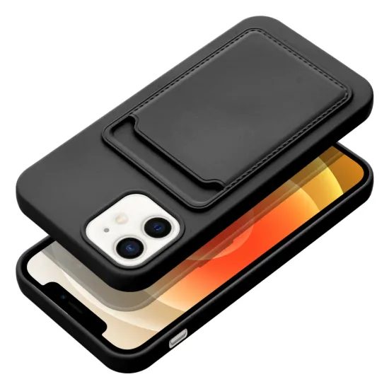 Husă Card Case, iPhone 12 / 12 Pro, neagră