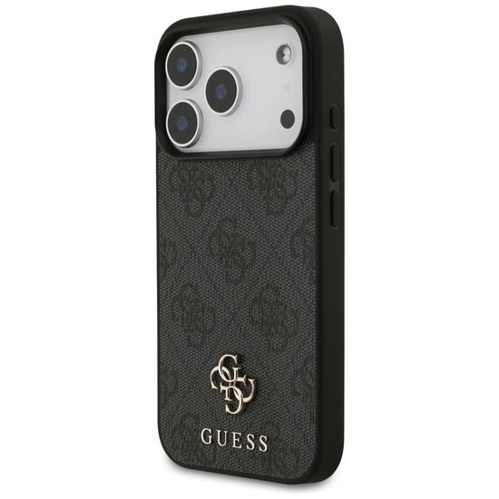 Guess 4G Small and Classic Logo MagSafe Hoesje voor iPhone 17 Pro / iPhone 18 Pro - Eko-leer & Siliconen - Zwart