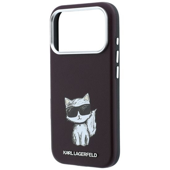 Karl Lagerfeld Smooth Leather Choupette Sketch MagSafe ümbris iPhone 17 Pro Max / 18 Pro Max – punane