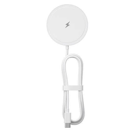 BlueStar Kabelloses MagSafe Ladegerät für iPhone - 15W Wireless Charger - Weiß