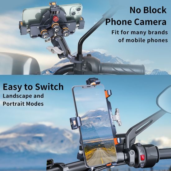 LanParte UBA-MC Motorrad Handyhalterung mit 15W kabellosem Laden - Smartphone Halterung mit Vibrationsdämpfung