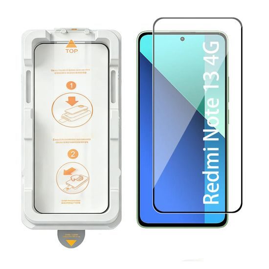 Wency Magic Box 5D Σκληρυμένο Γυαλί με Εύκολη Εφαρμογή, Xiaomi Redmi Note 13 4G, μαύρο